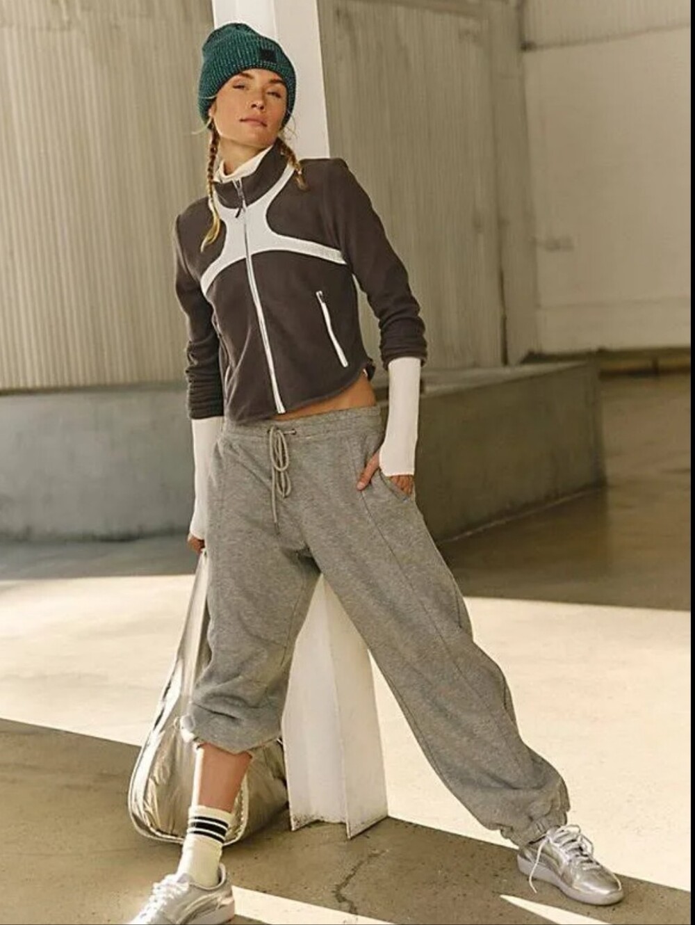 Free People Movement In The Zone Zip Up Fleece Jacket